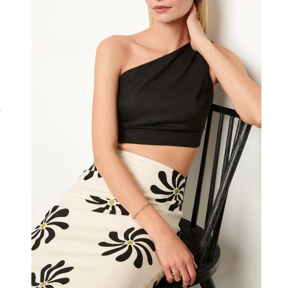 Cala de la Cruz Escalante Top Black linen - Picture 4 of 5